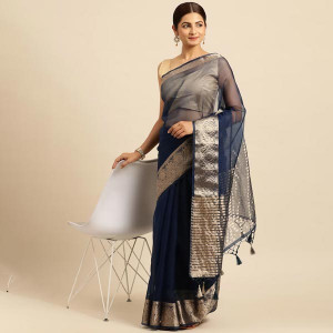 Zari Silk Cotton Chanderi Saree