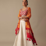 Embellished Thread Work Lehenga & Blouse With Dupatta